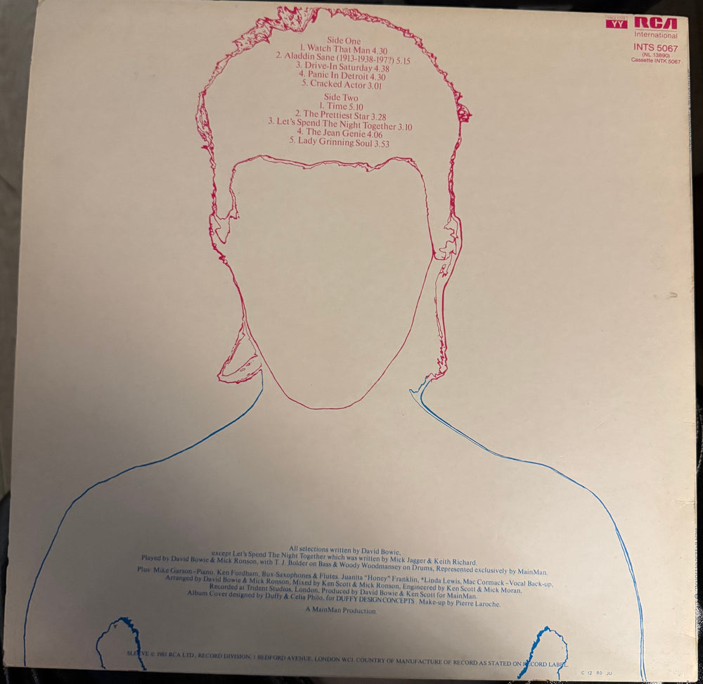 David Bowie Aladdin Sane Vinyl Record - Good - Think Vintage ltd