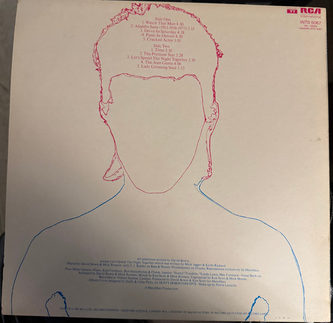 David Bowie Aladdin Sane Vinyl Record - Good - Think Vintage ltd