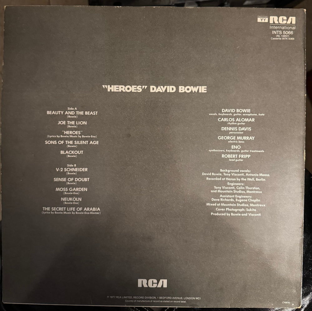 David Bowie Heroes Vinyl Record - Good - Think Vintage ltd