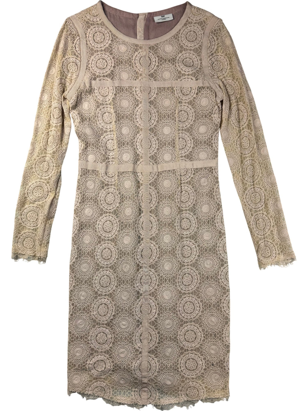 Day Birger Et Mikkelsen Beige Lace Dress - M - Think Vintage ltd