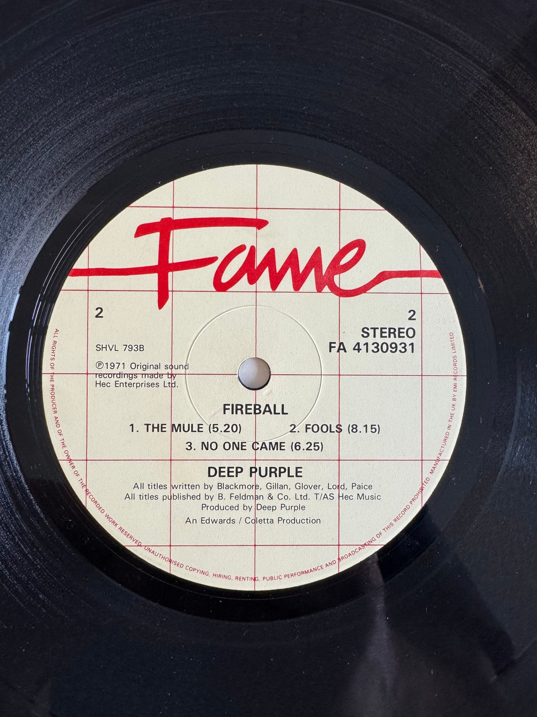 Deep Purple Fireball LP - Fair - Think Vintage ltd