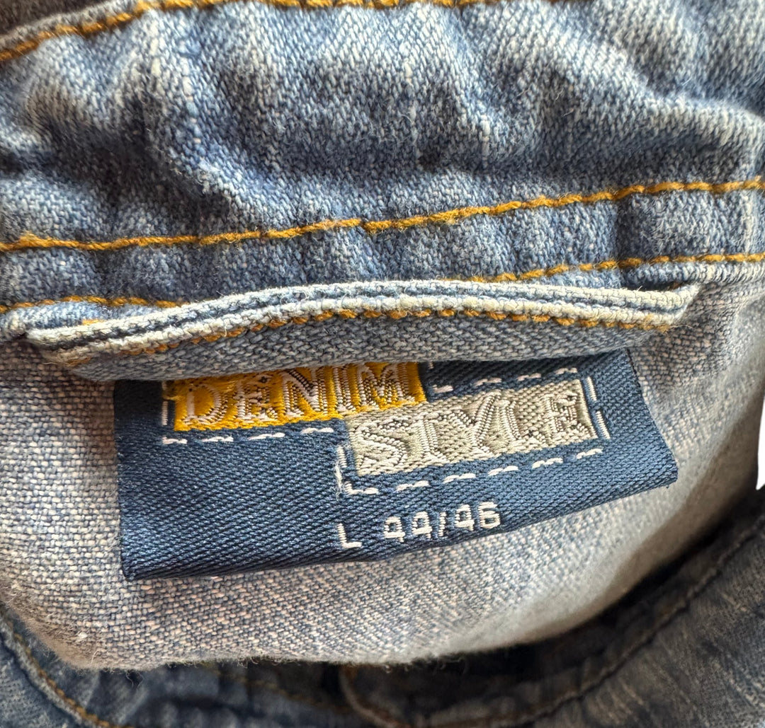 Denim Button-Up Dress - L - Think Vintage ltd
