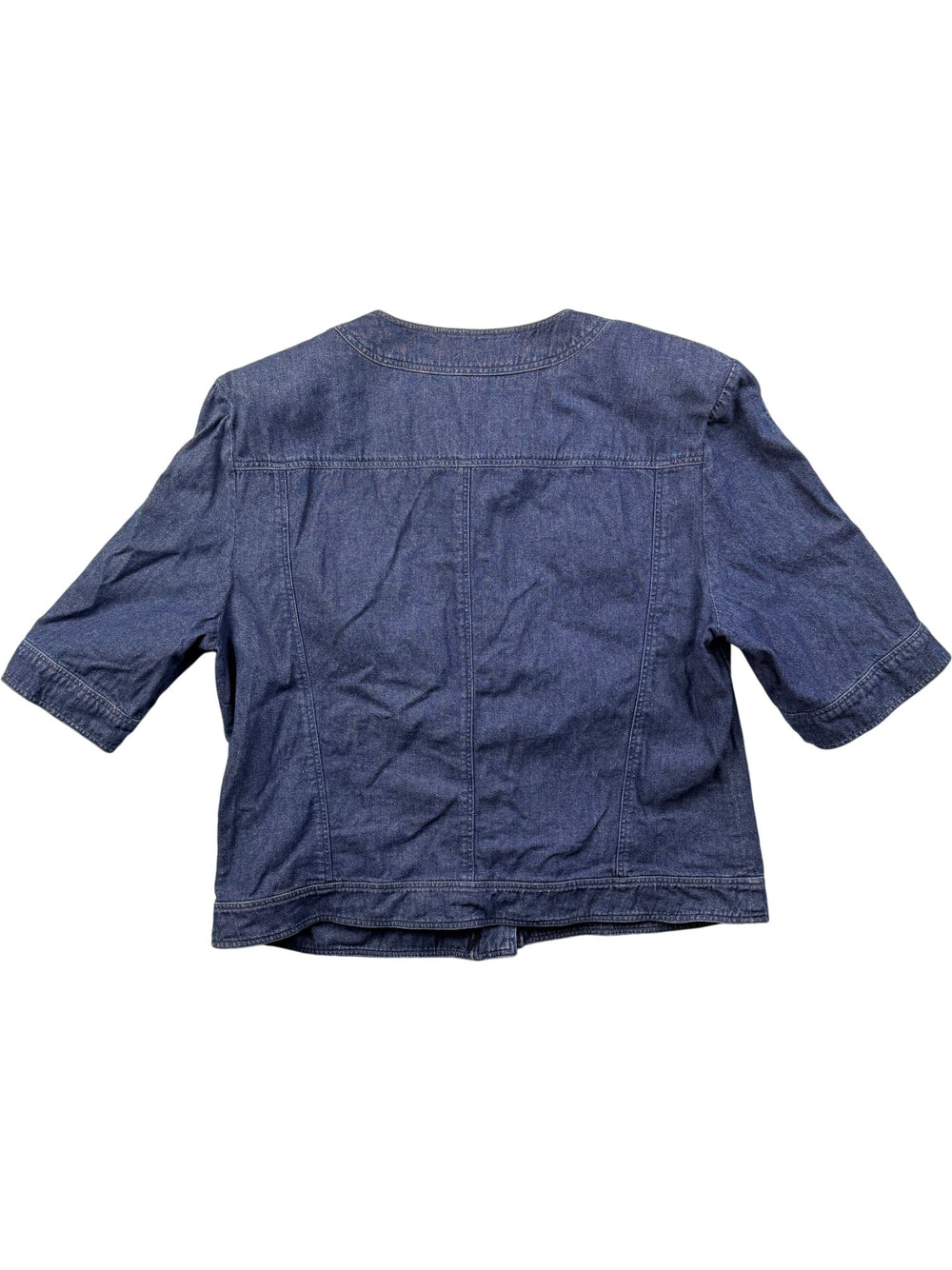 Denim Trucker Jacket with Gold Buttons - M - Think Vintage ltd