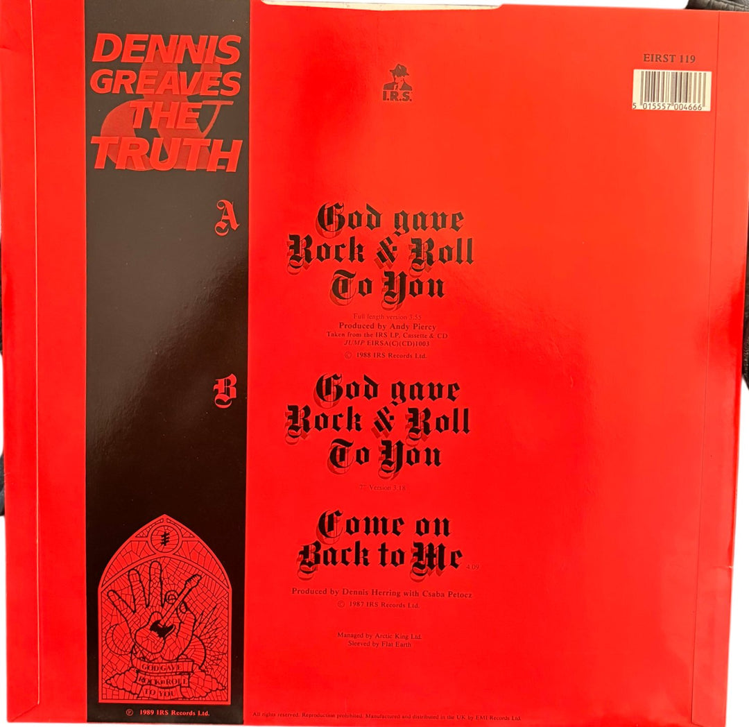 Dennis Greaves & The Truth Vinyl God Gave Rock & Roll To You - Good - Think Vintage ltd