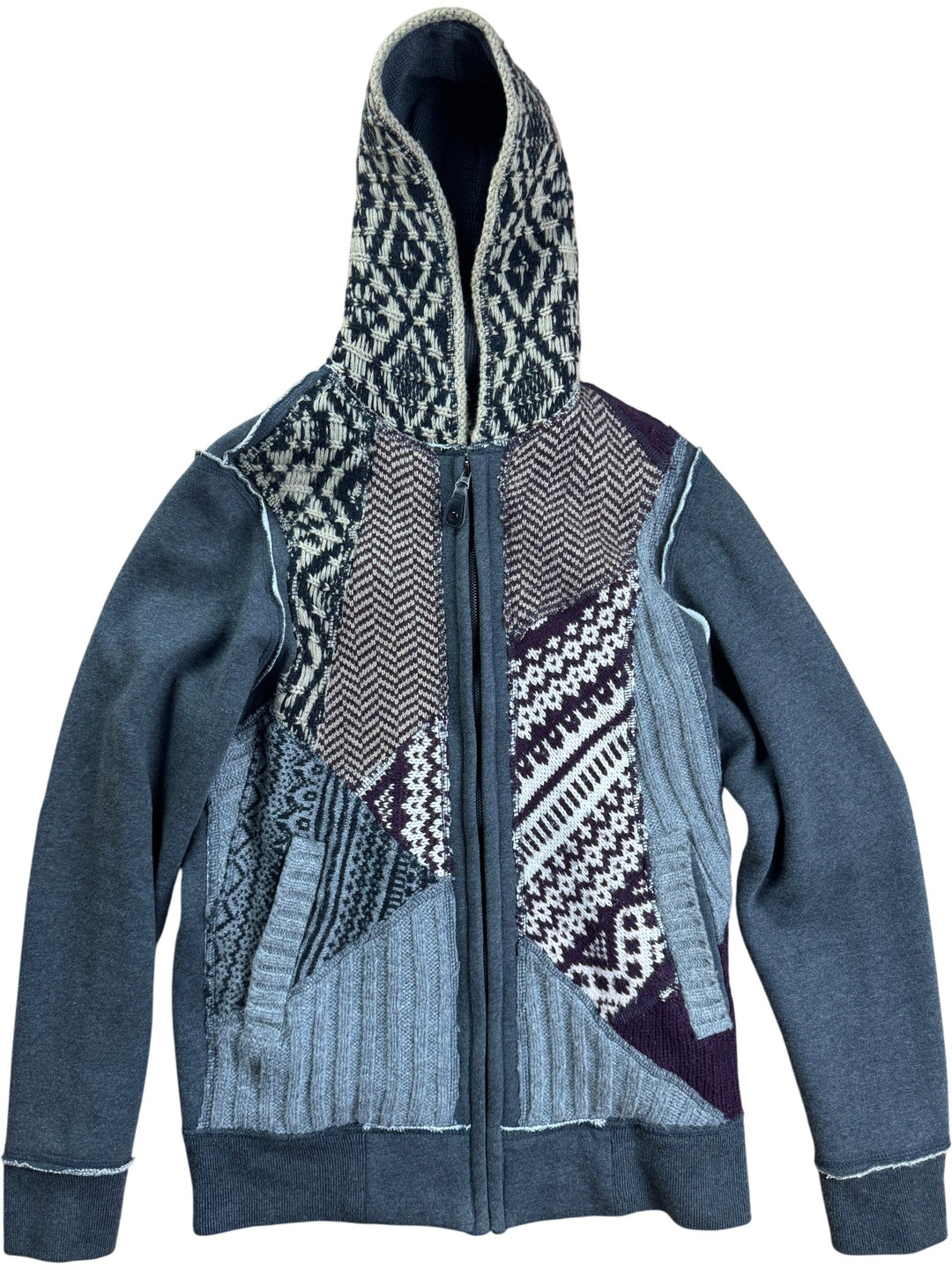 Desigual Patchwork Hooded Jacket - M - Think Vintage ltd
