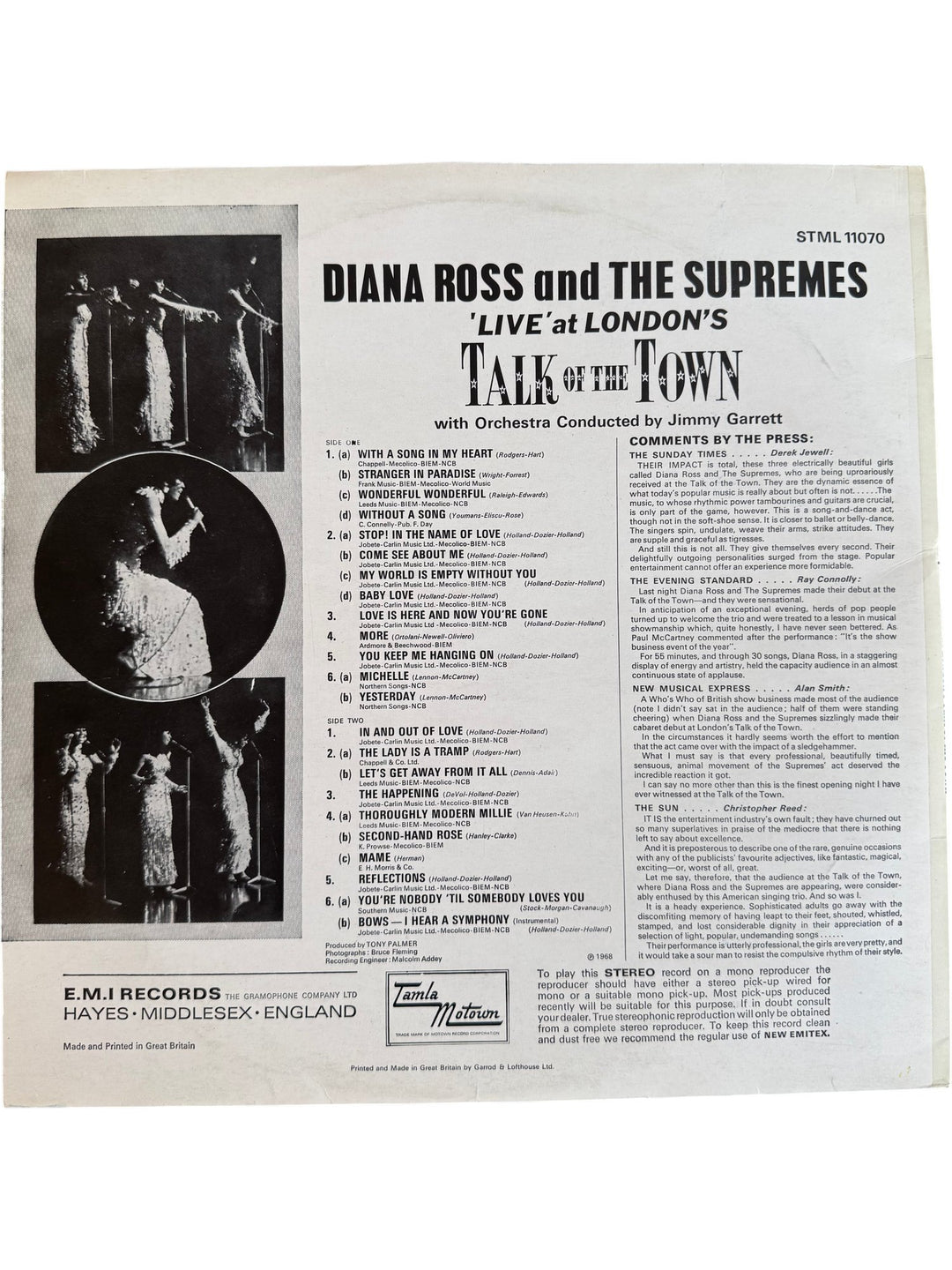 Diana Ross And The Supremes Live London Talk Of The Town Vinyl - Good - Think Vintage ltd