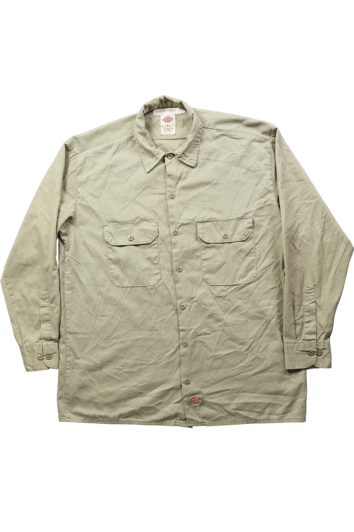 Dickies Beige Workwear Shirt - L - Think Vintage