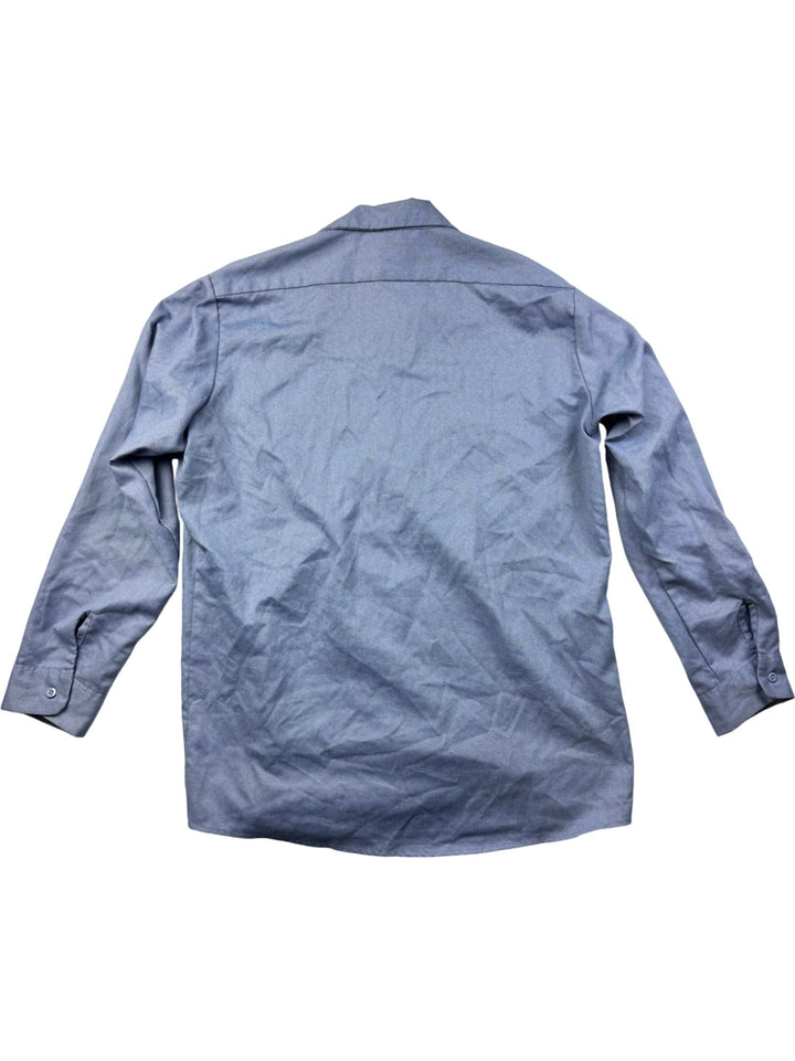 Dickies Blue Long Sleeve Work Shirt - L - Think Vintage ltd
