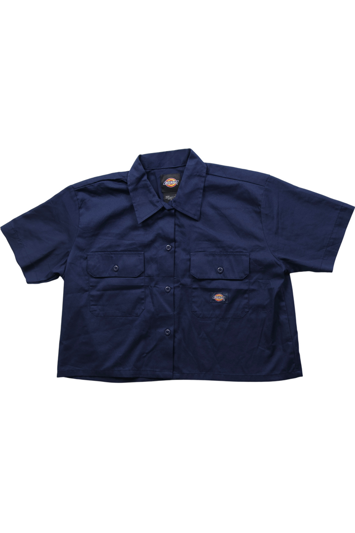 Dickies Cropped Workwear Shirt - L - Think Vintage