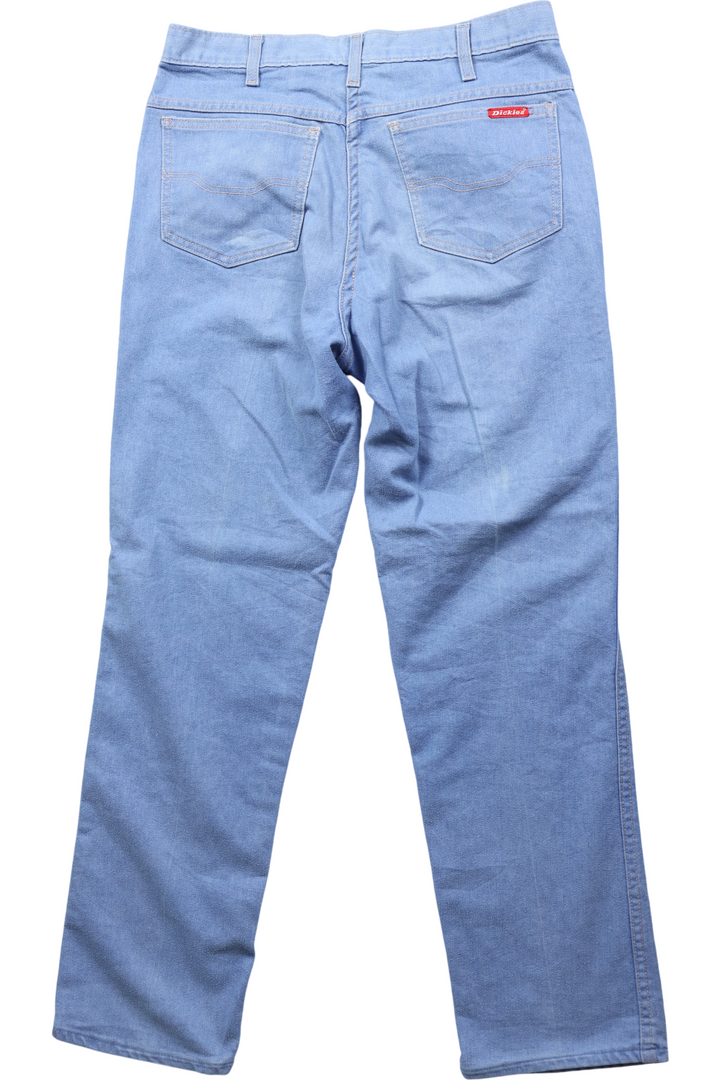 Dickies Light Wash Denim Trousers - W34 L32 - Think Vintage ltd