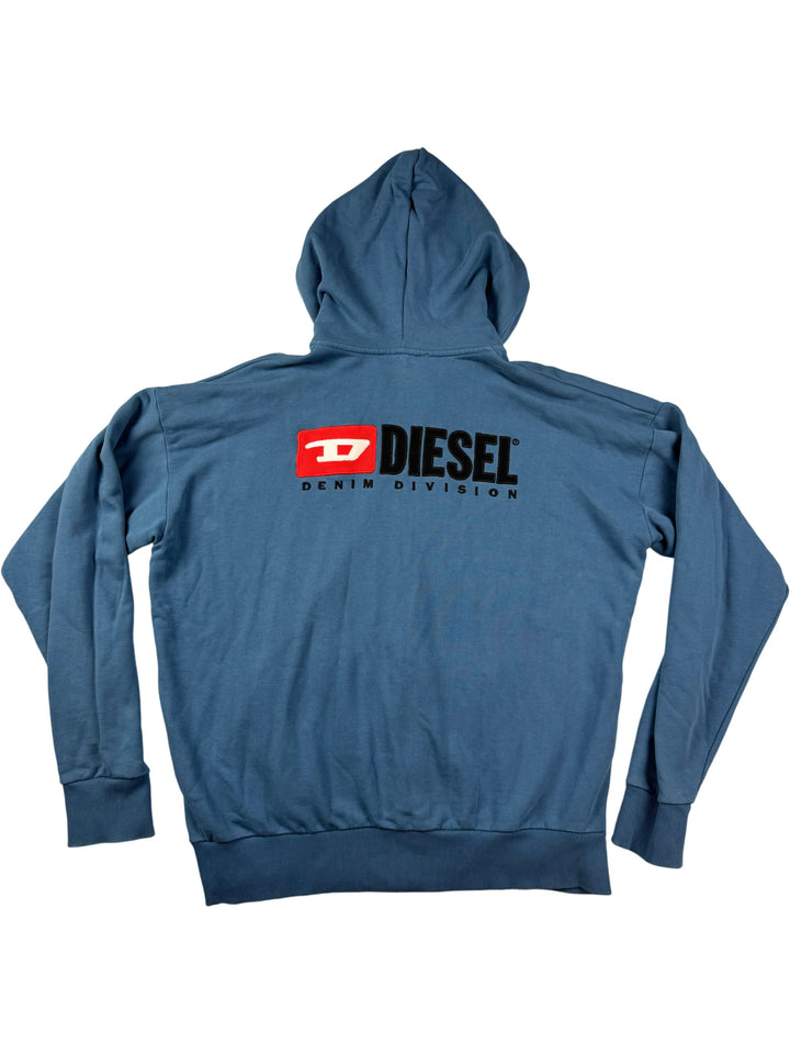 Diesel Blue Zip-Up Hoodie - XL - Think Vintage