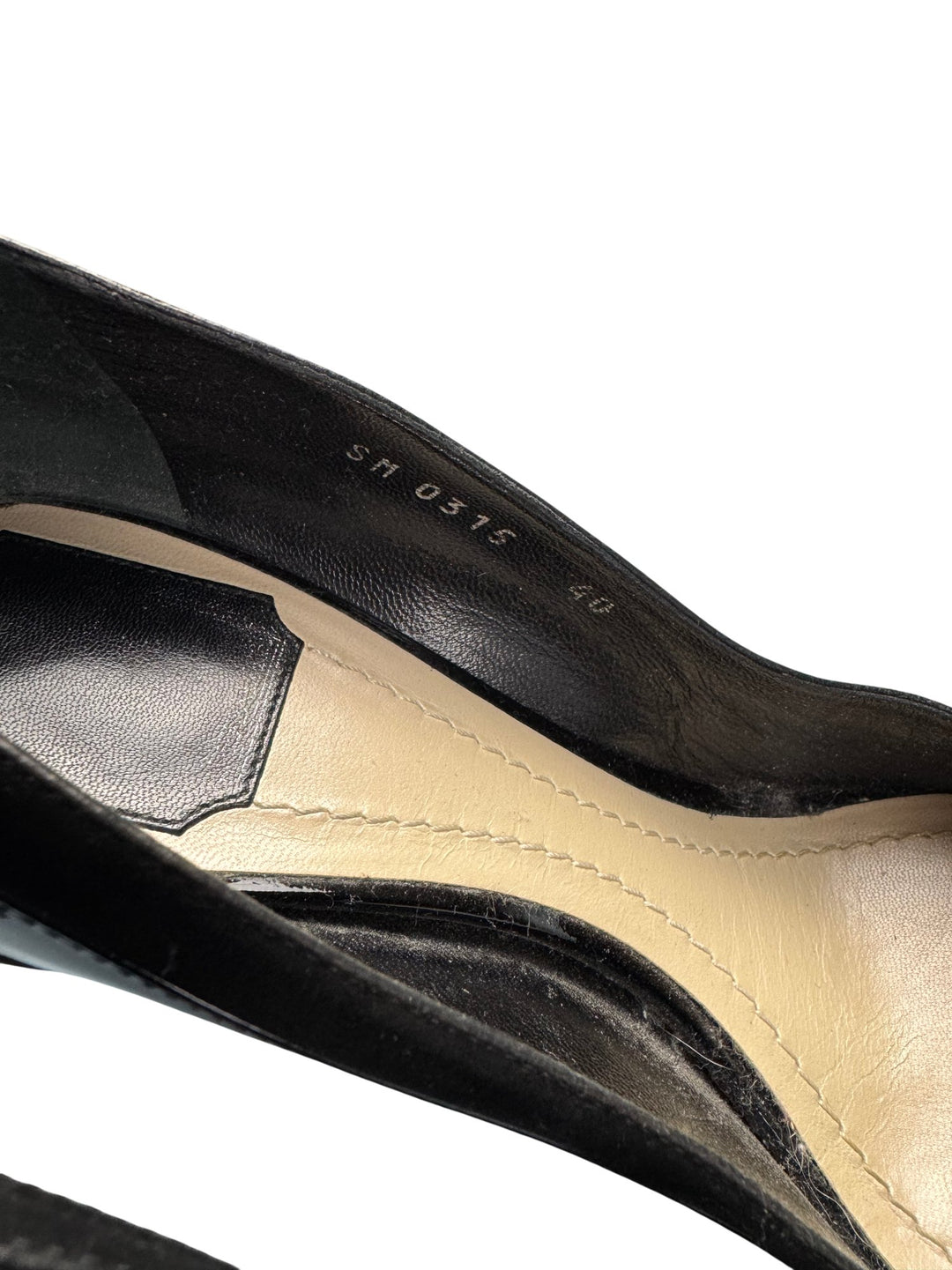 Dior Black Patent Leather Pointed Toe Heels -  Size 6.5 - Think Vintage ltd