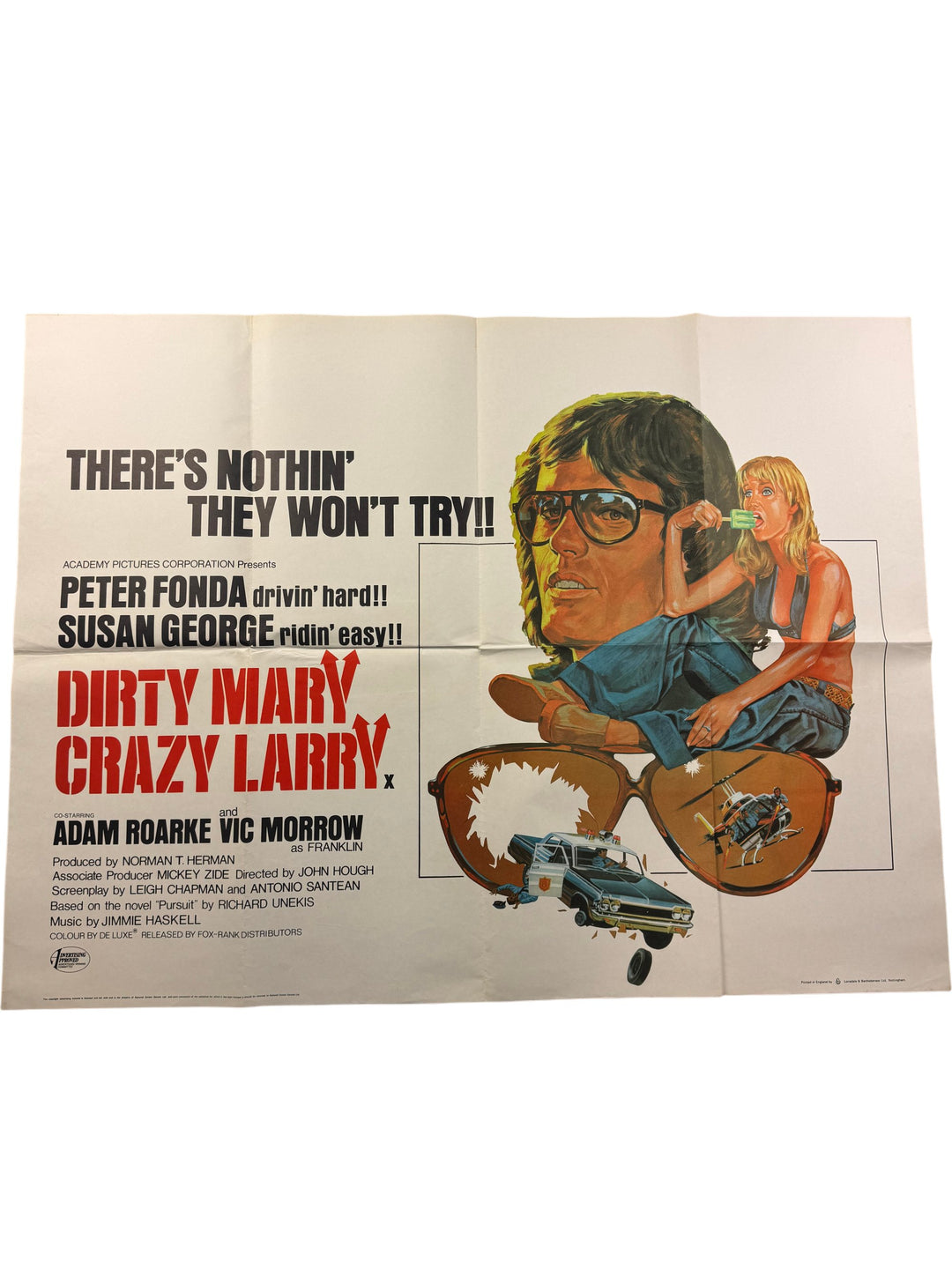 Dirty Mary Crazy Larry Original UK Quad Movie Poster - Think Vintage