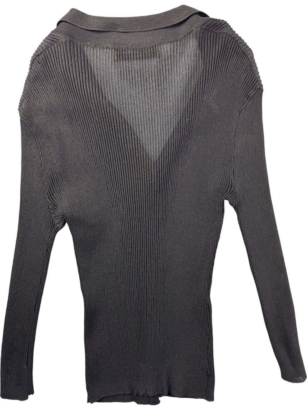 Dolce & Gabbana Black Ribbed Long Sleeve Top - S - Think Vintage ltd