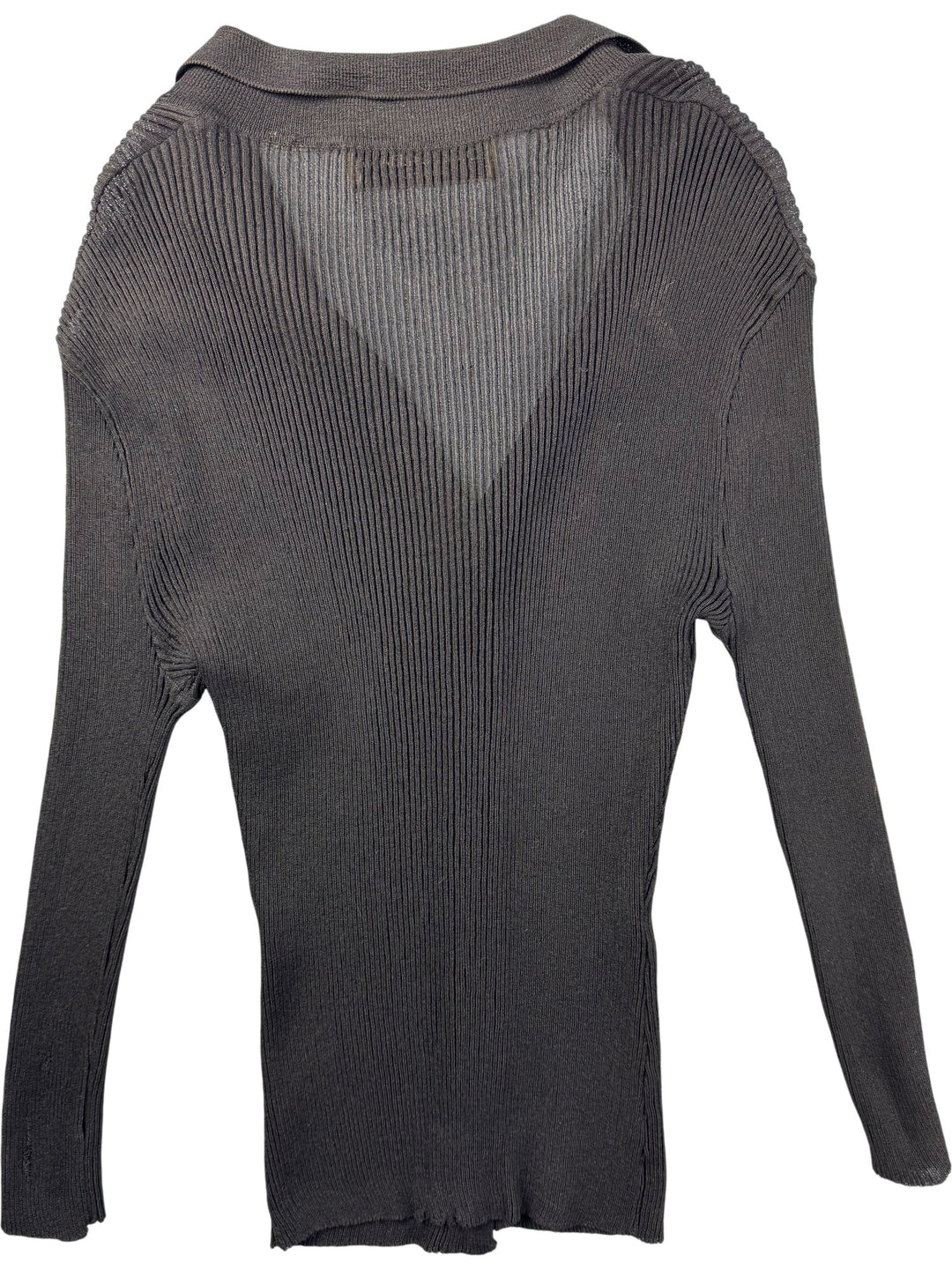 Dolce & Gabbana Black Ribbed Long Sleeve Top - S - Think Vintage ltd