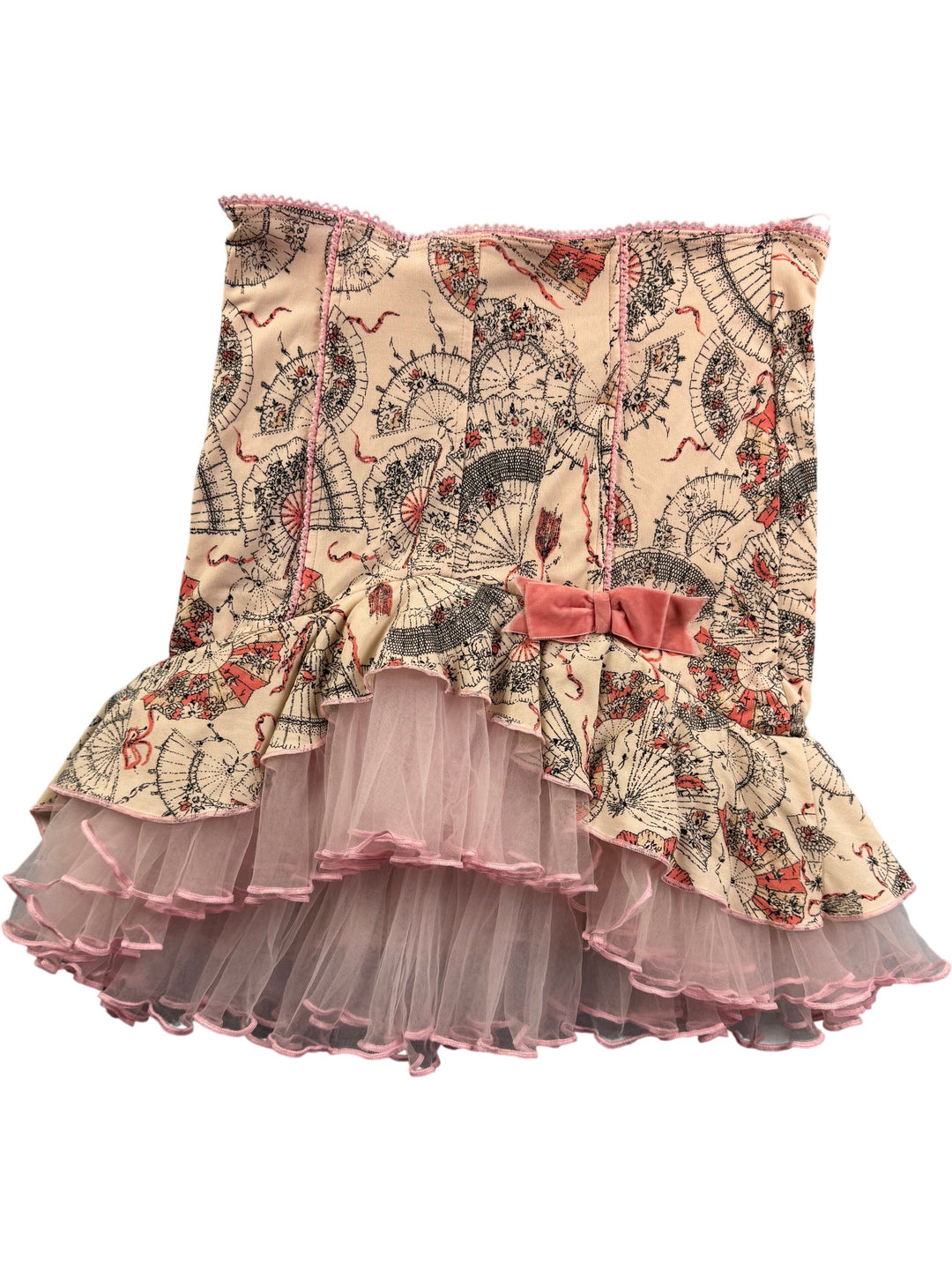 Dollbaby Pink Ruffle Skirt - M - Think Vintage