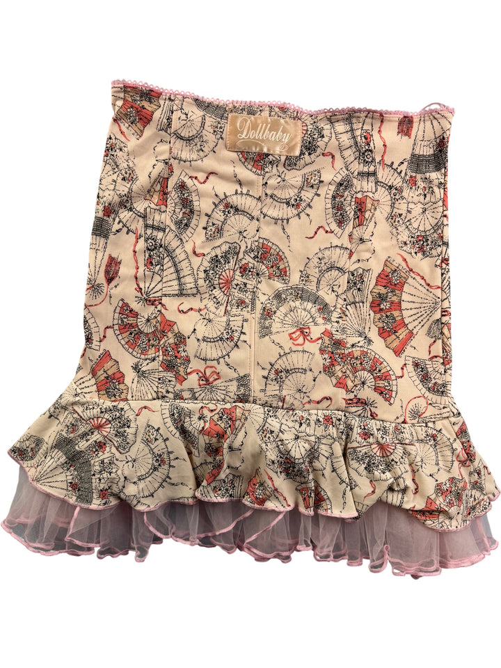 Dollbaby Pink Ruffle Skirt - M - Think Vintage