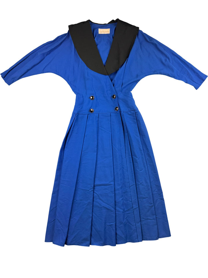Dorothy Perkins Blue Pleated Dress - M - Think Vintage ltd