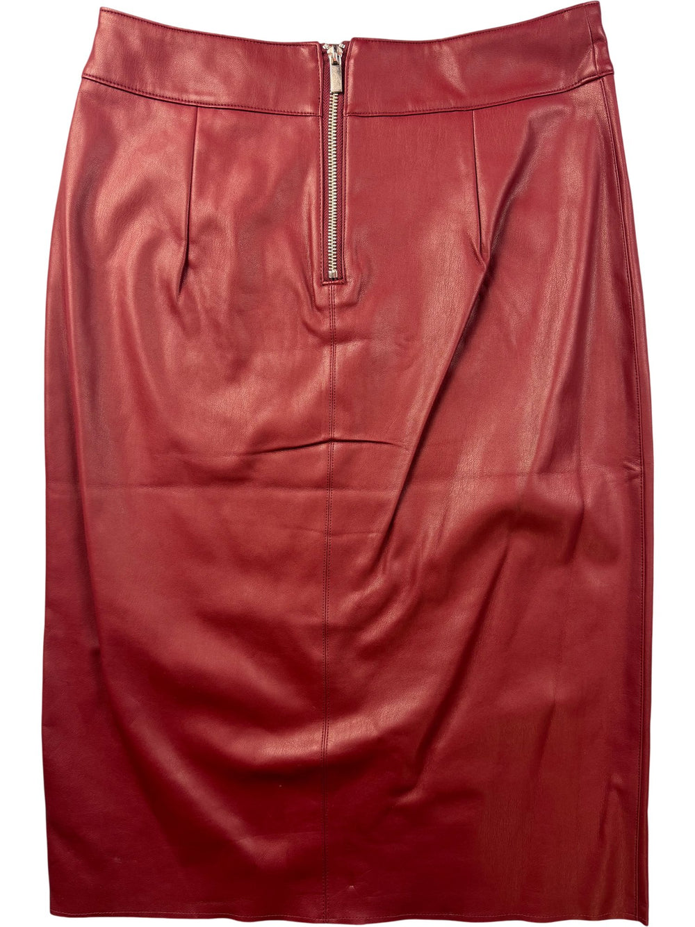 Dorothy Perkins Burgundy Faux Leather Skirt - W29 - Think Vintage ltd