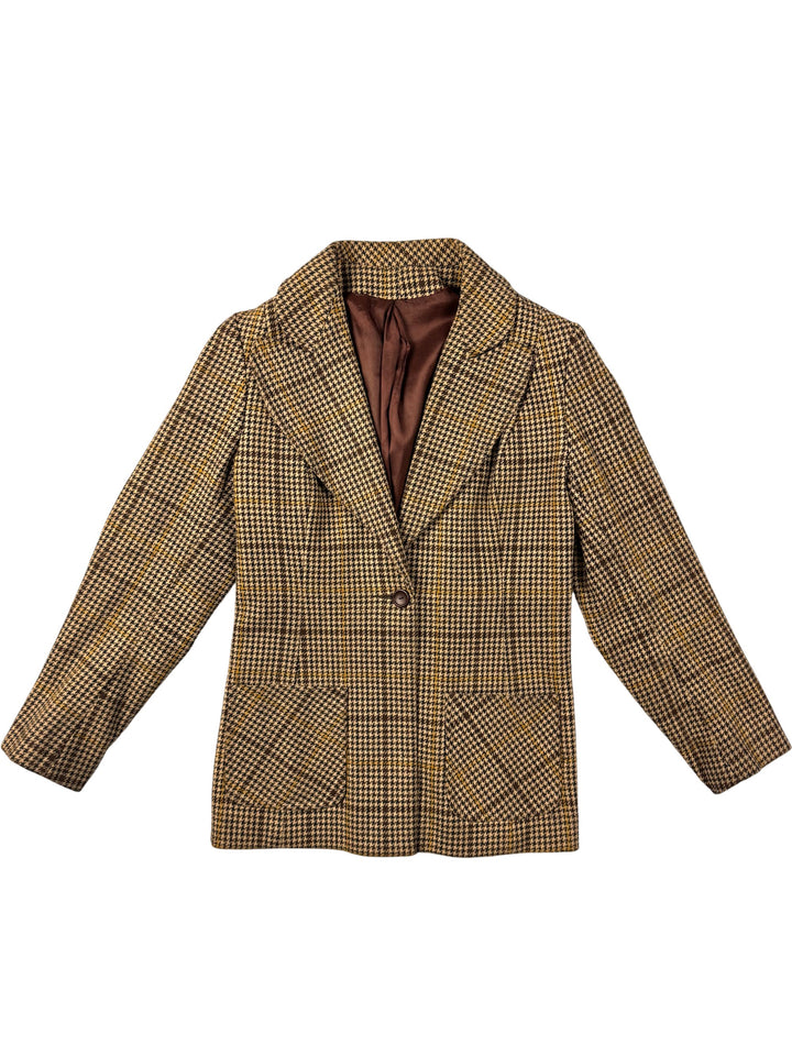 Dorothy Perkins Houndstooth Blazer - M - Think Vintage