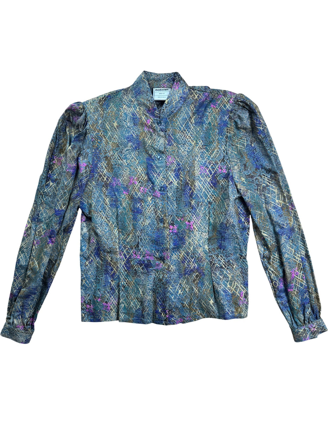 Dorothy Perkins Long Sleeved Patterned Blouse - S - Think Vintage ltd
