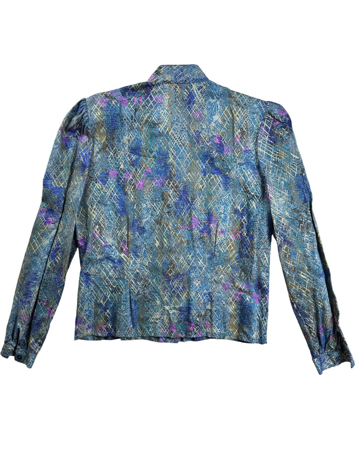 Dorothy Perkins Long Sleeved Patterned Blouse - S - Think Vintage ltd