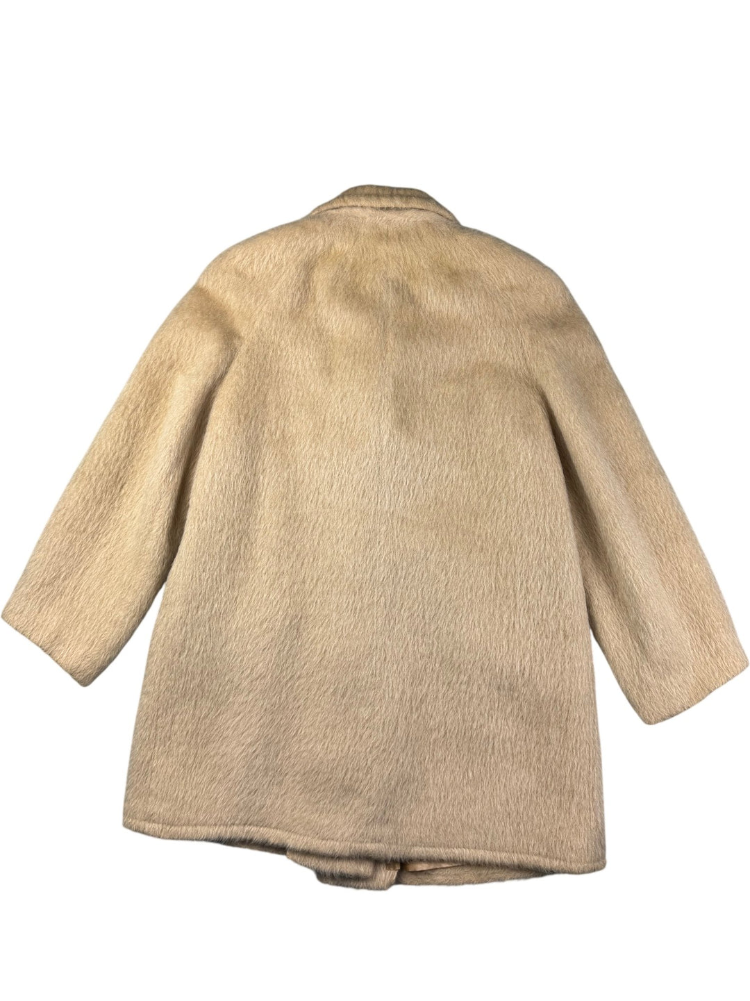 Double Breasted Beige Wool Coat - M - Think Vintage ltd