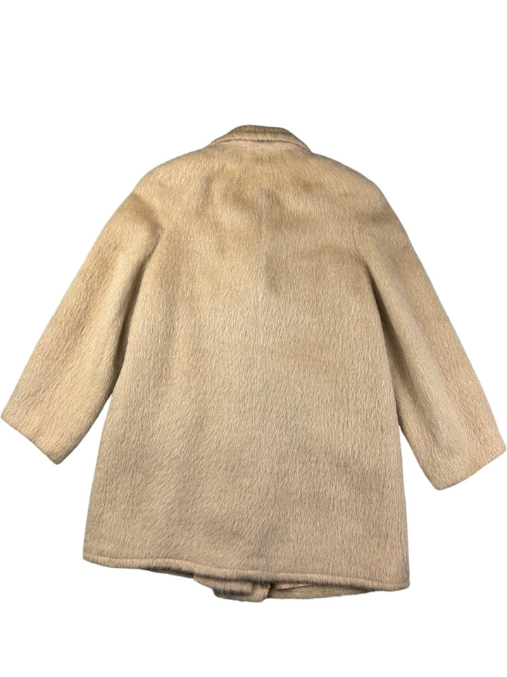 Double Breasted Beige Wool Coat - M - Think Vintage ltd