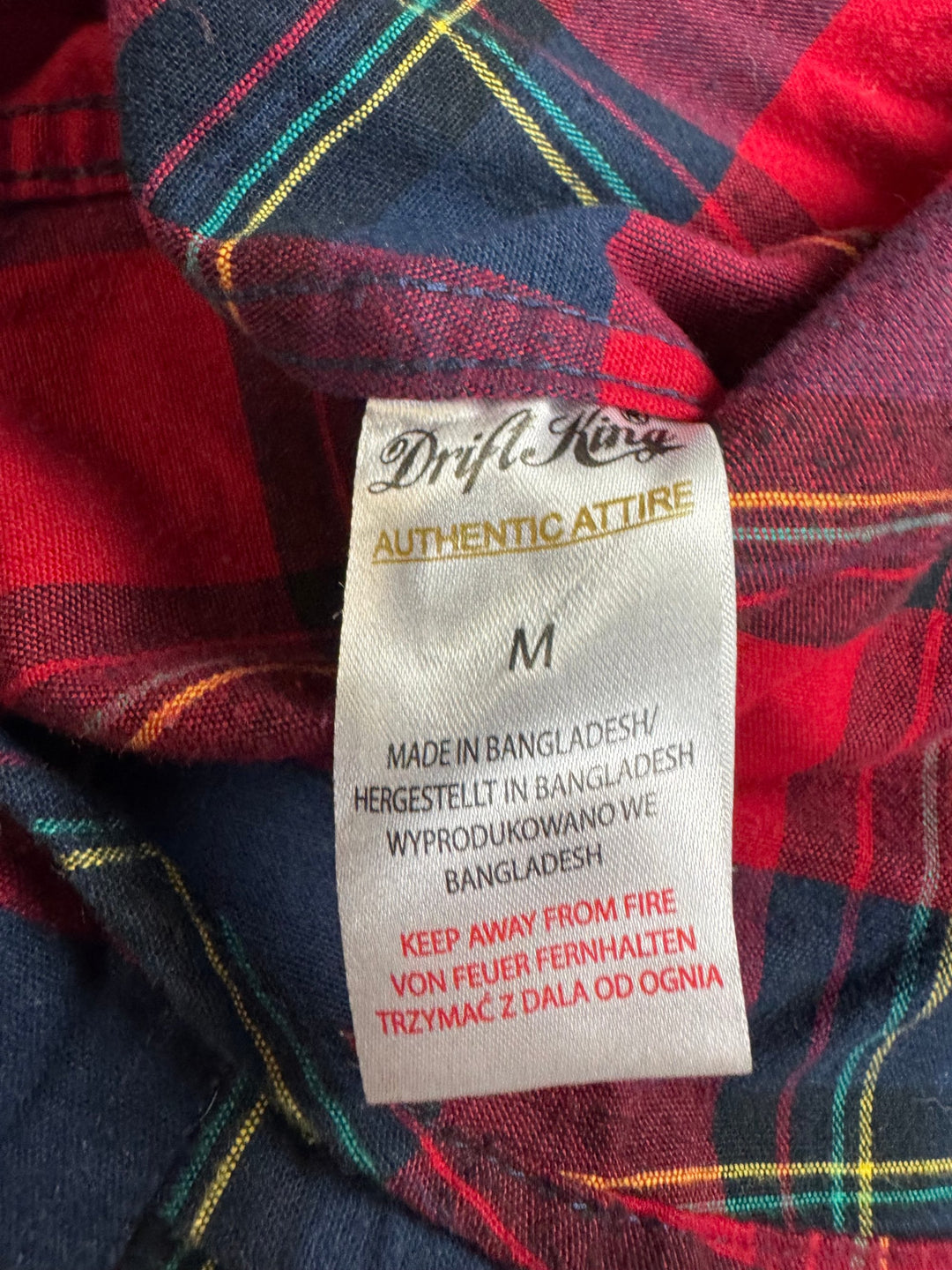 Drift King Red Checkered Long Sleeved Shirt - M - Think Vintage