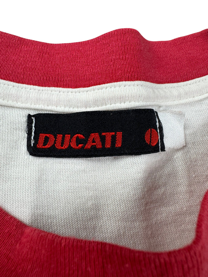 Ducati Logo White T-Shirt - Think Vintage ltd