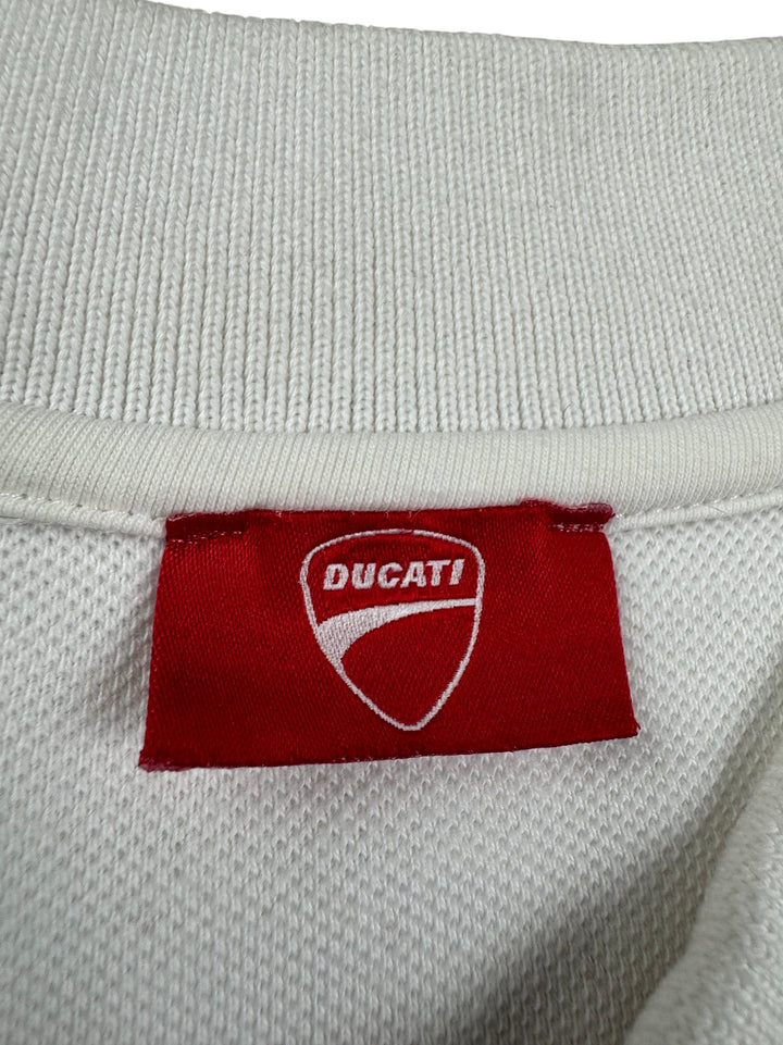 Ducati White Polo Shirt - L - Think Vintage ltd