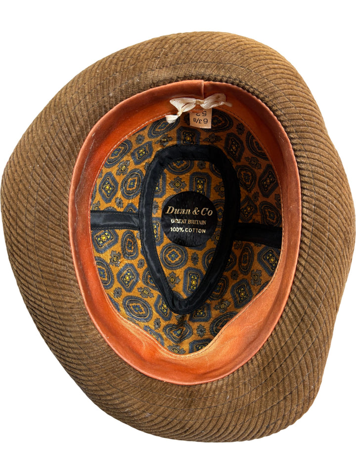 Dunn & Co Corduroy Fedora Hat With Feathers - Think Vintage