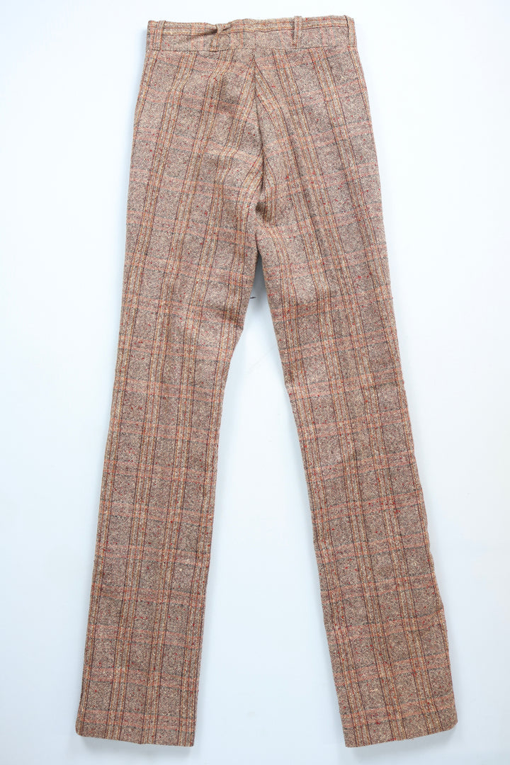 1970s Straight Leg Wool Chequered Trousers