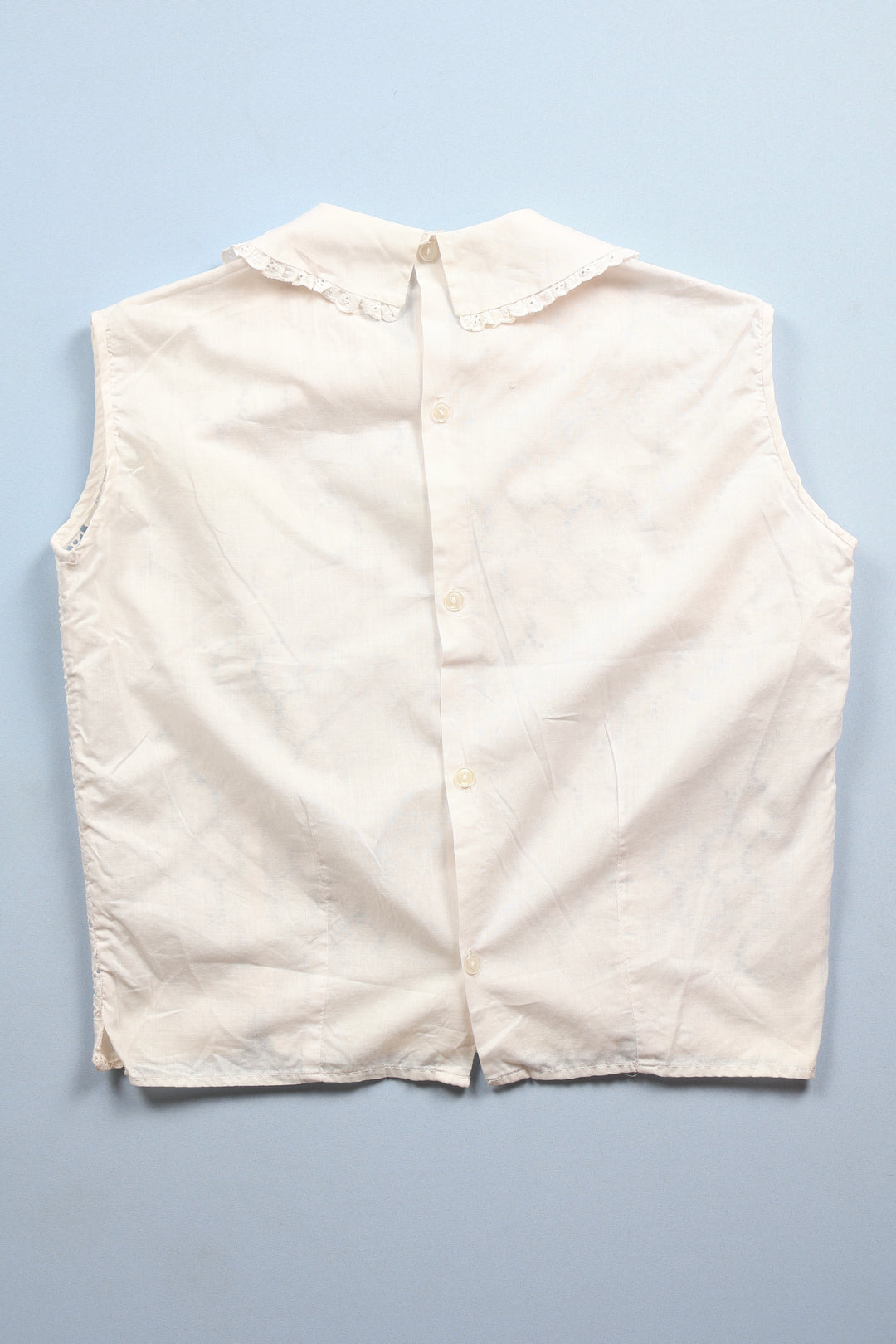 Broderie Anglaise Front Sleeveless Blouse