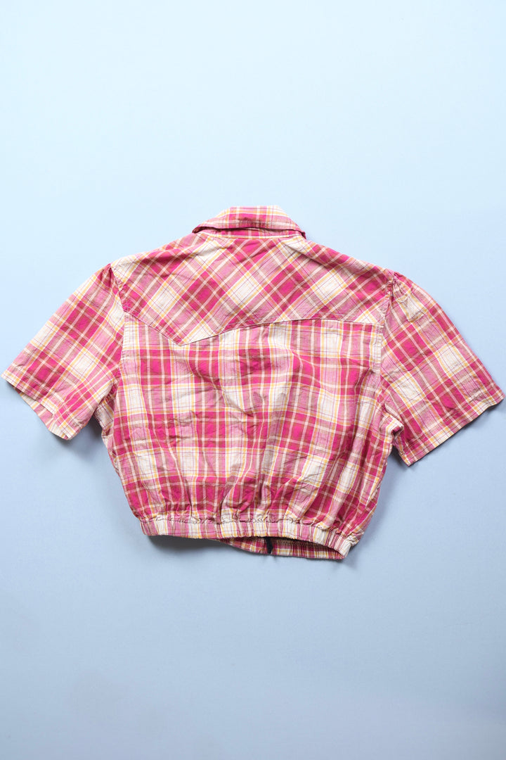 Elastic Cropped Chequered Dickies Workwear Shirt
