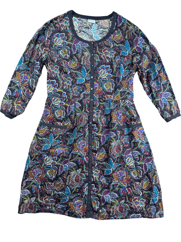 East Floral Corduroy Button Down Dress - M