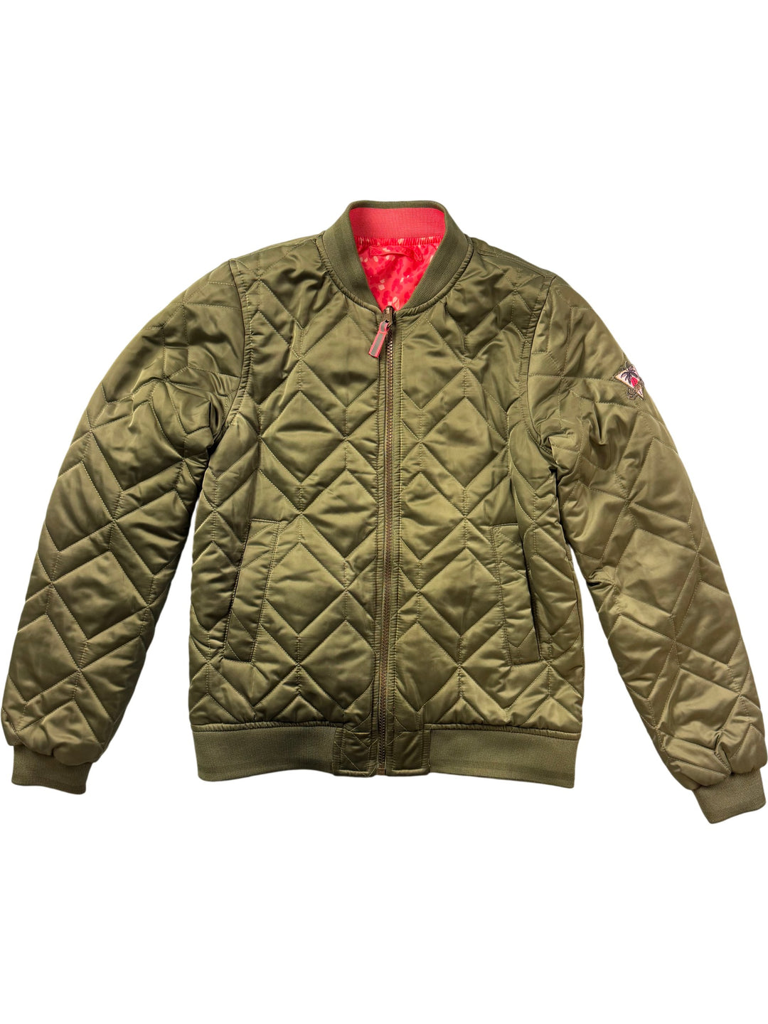 Easy Tiger Quilted Bomber Jacket - S - Think Vintage ltd