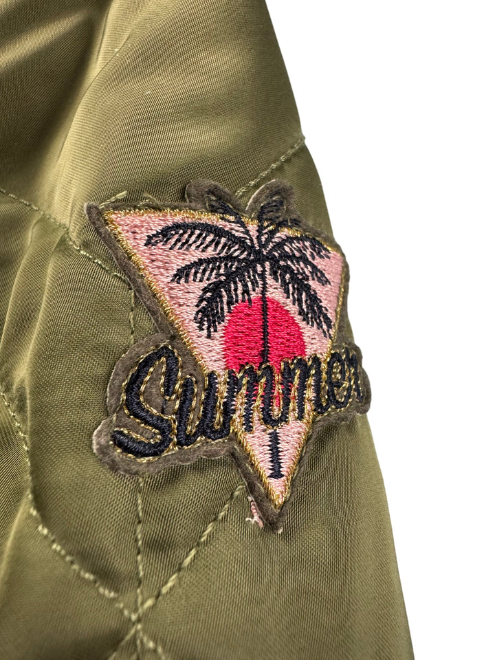 Easy Tiger Quilted Bomber Jacket - S - Think Vintage ltd