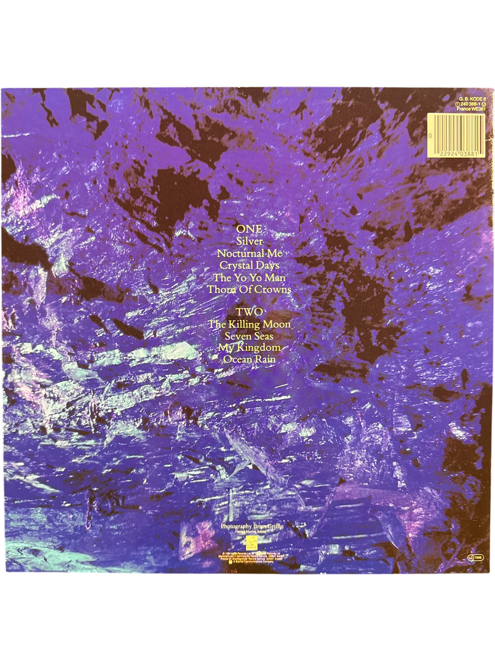 Echo & The Bunnymen Ocean Rain Vinyl Record - Think Vintage