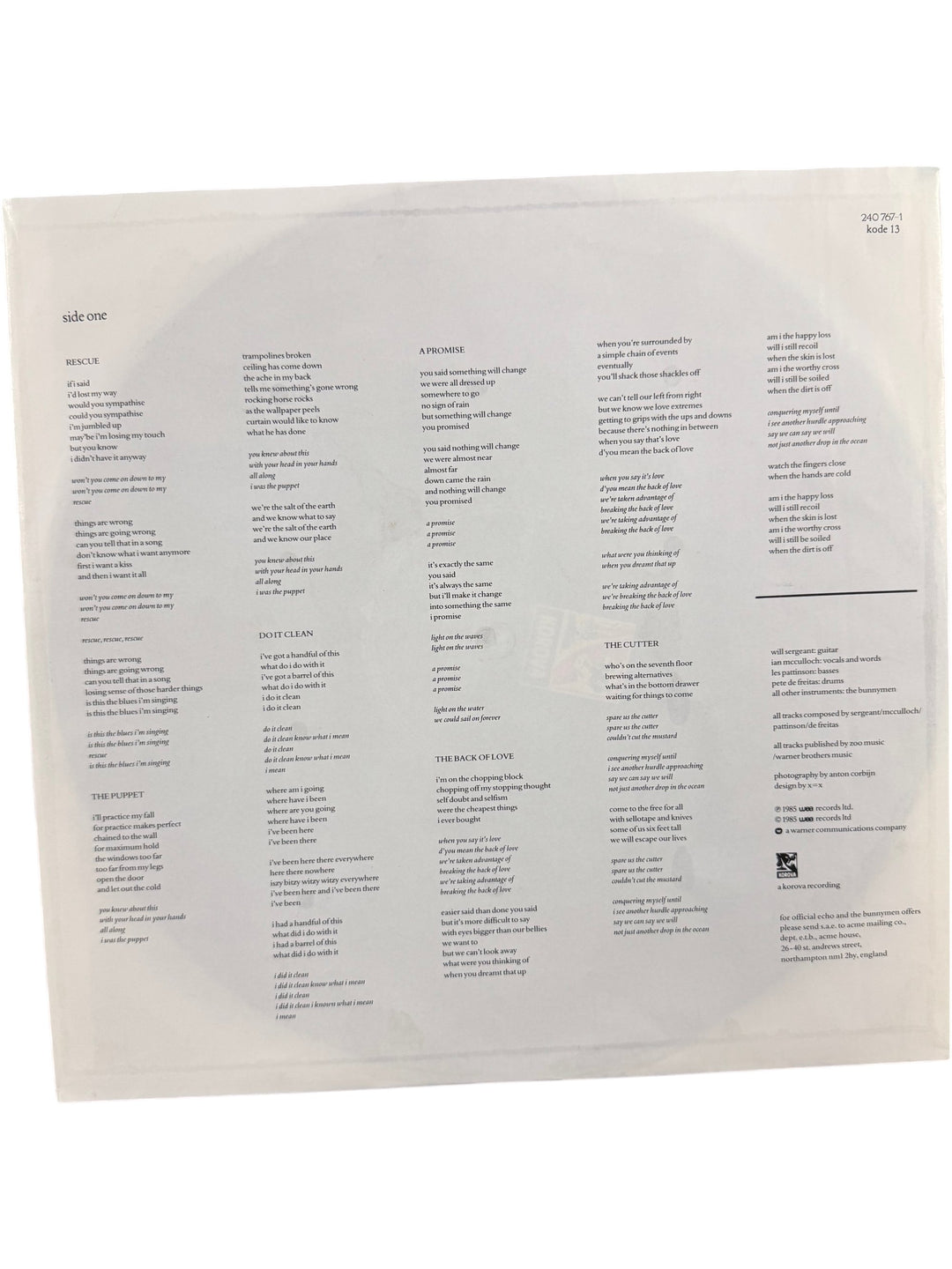 Echo & The Bunnymen Songs To Learn And Sing Vinyl - Think Vintage