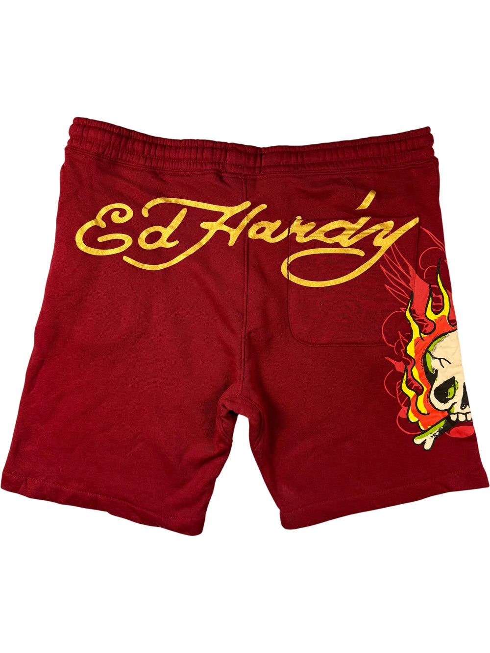 Ed Hardy Red Graphic Shorts -XL - Think Vintage