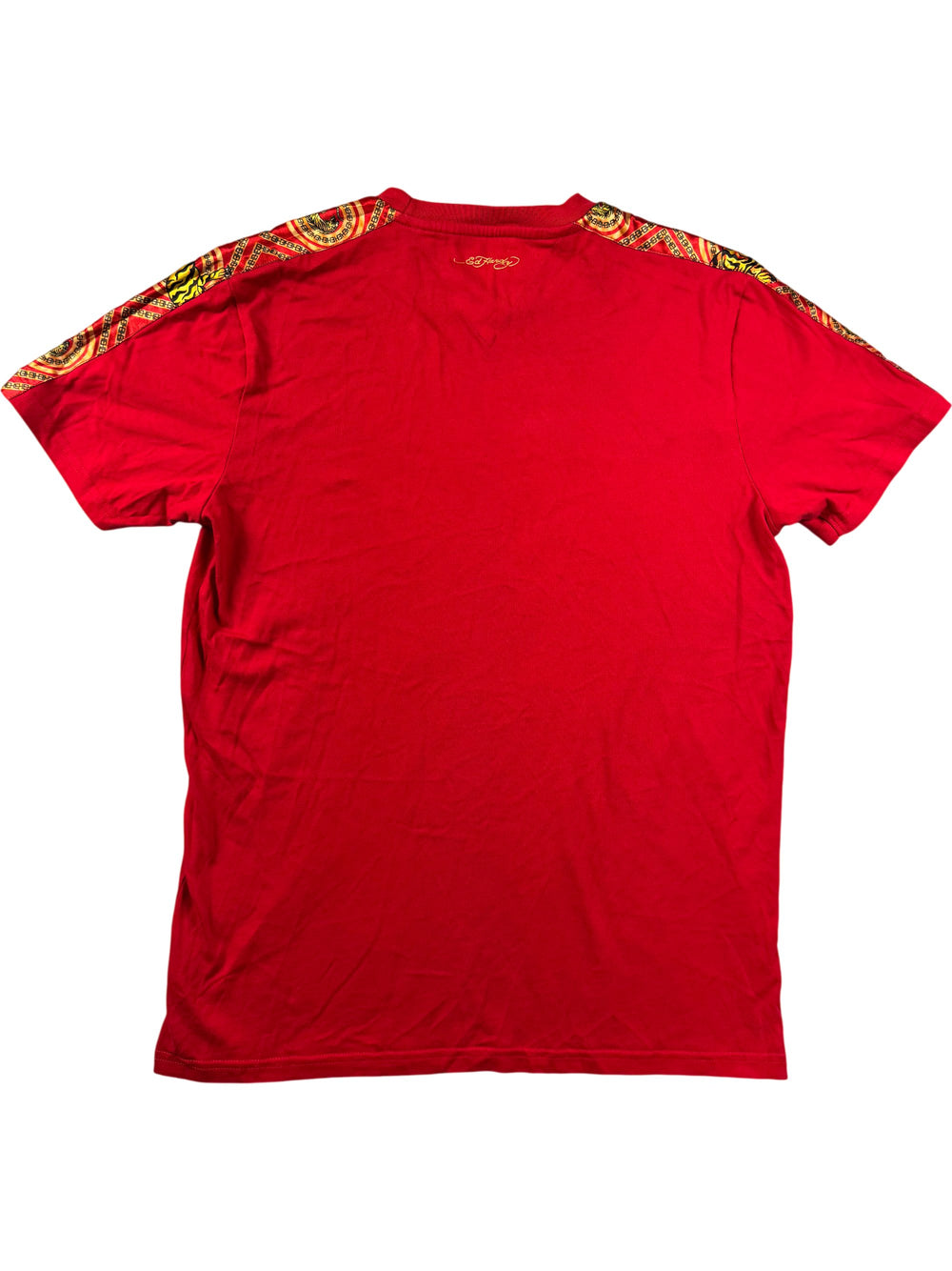 Ed Hardy Red Graphic T-Shirt - L - Think Vintage Online Ltd