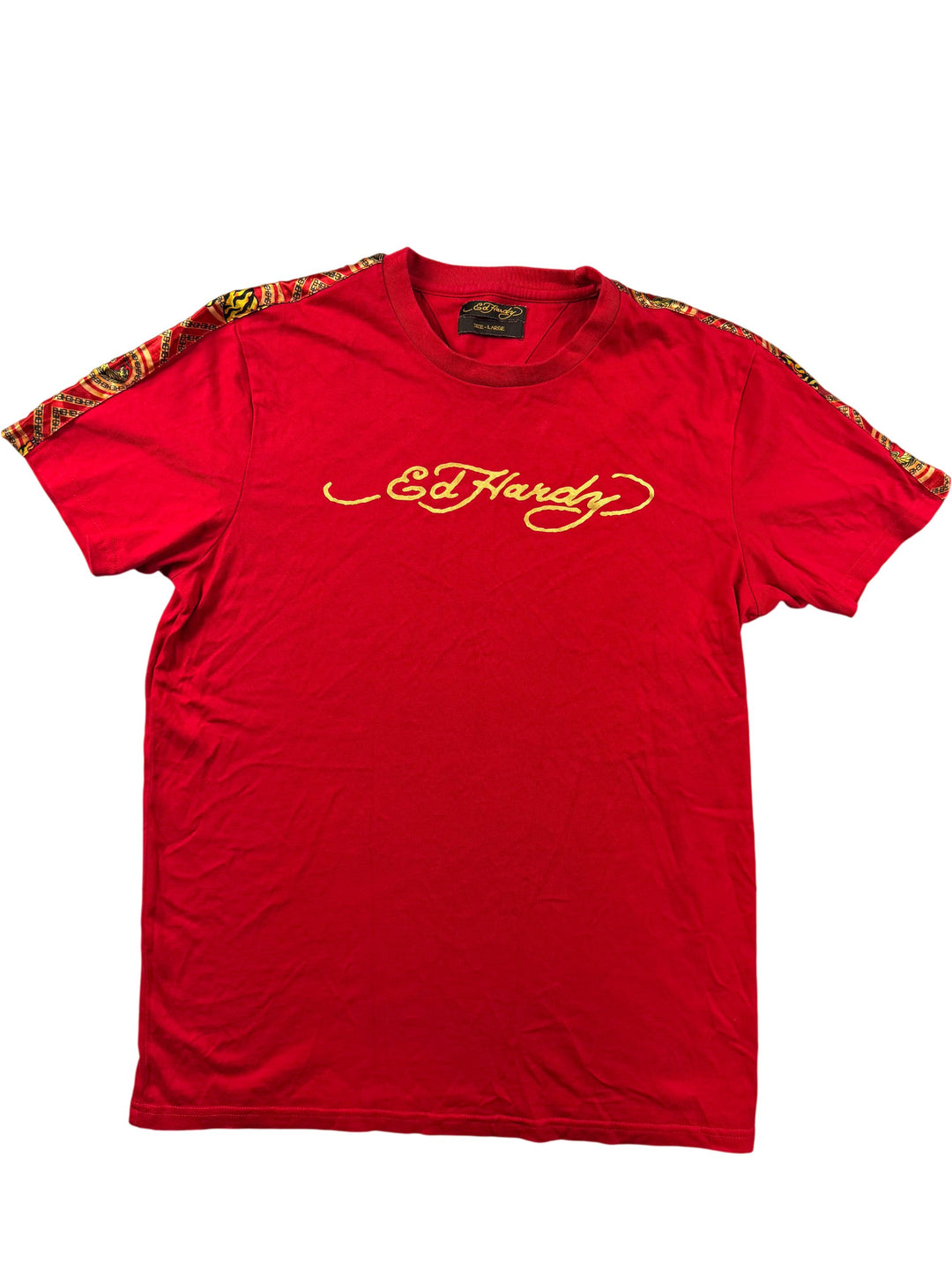 Ed Hardy Red Graphic T-Shirt - L - Think Vintage ltd