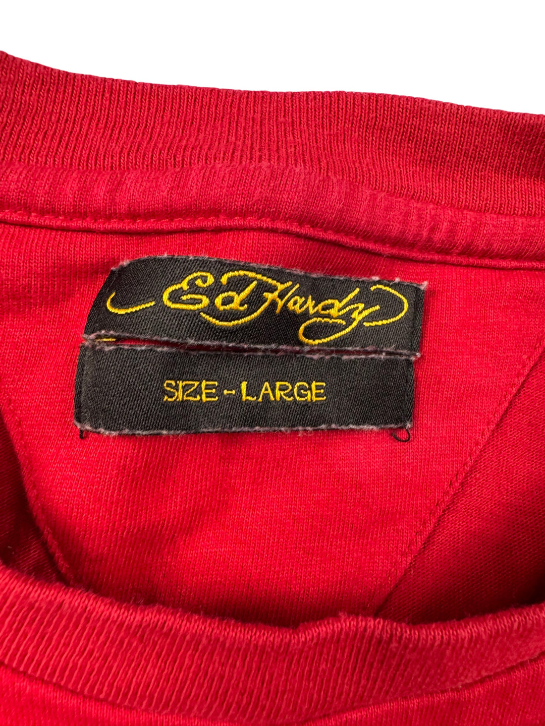 Ed Hardy Red Graphic T-Shirt - L - Think Vintage ltd