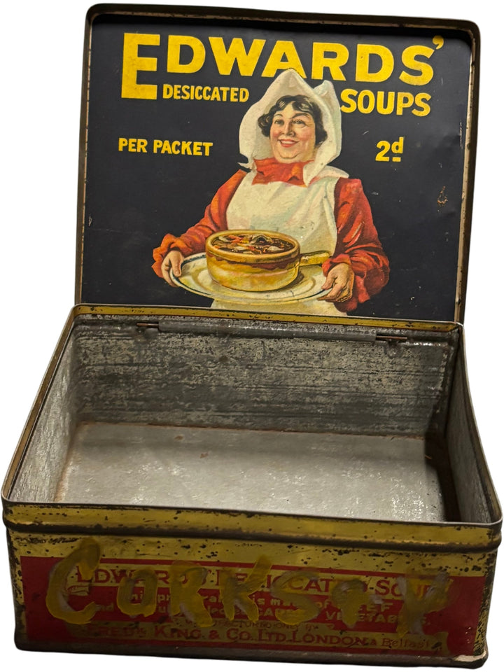 Edward's Desiccated Soup Tin Box - Think Vintage