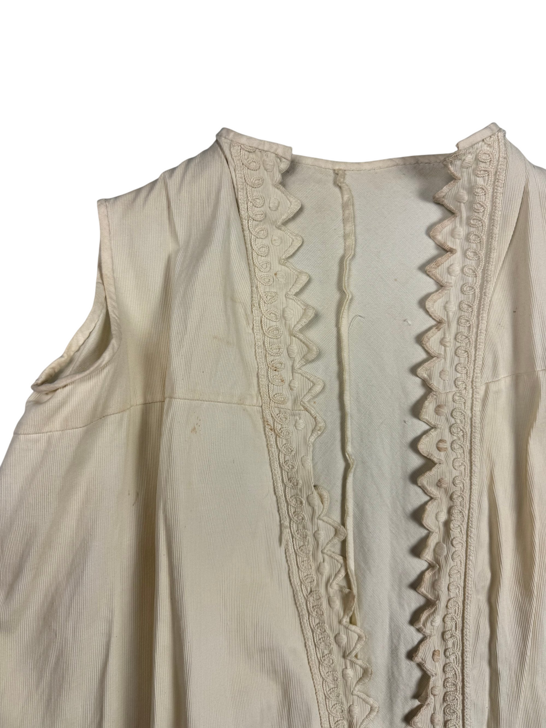 Edwardian Lace Trim Waistcoat - S - Think Vintage