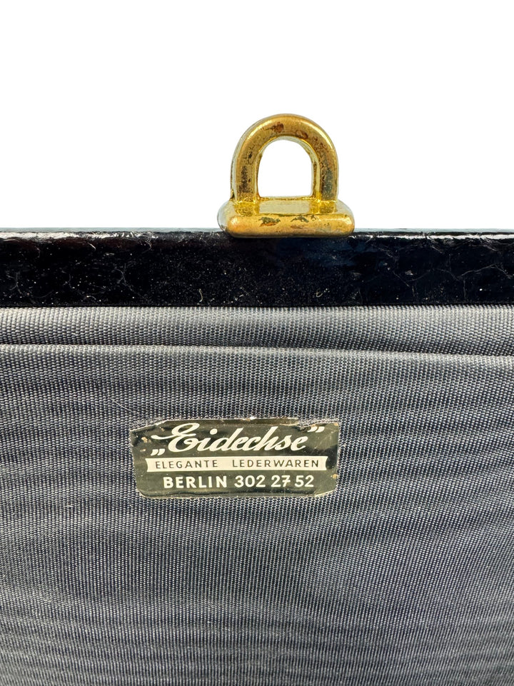 Eidechse Black Clutch Bag