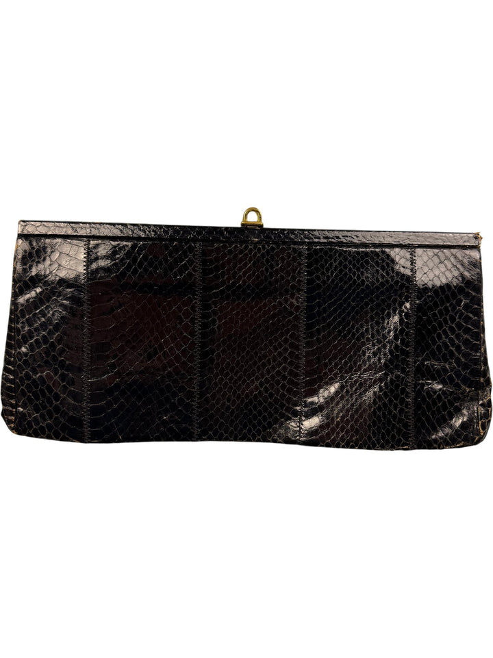 Eidechse Black Clutch Bag - Think Vintage ltd