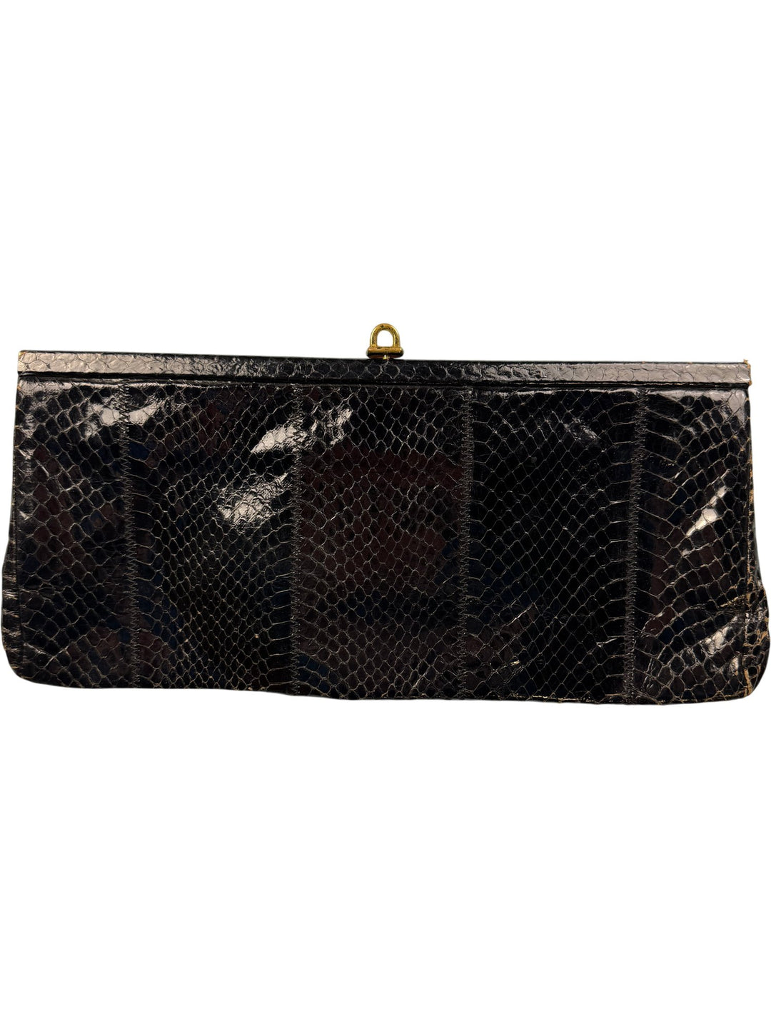 Eidechse Black Clutch Bag - Think Vintage ltd