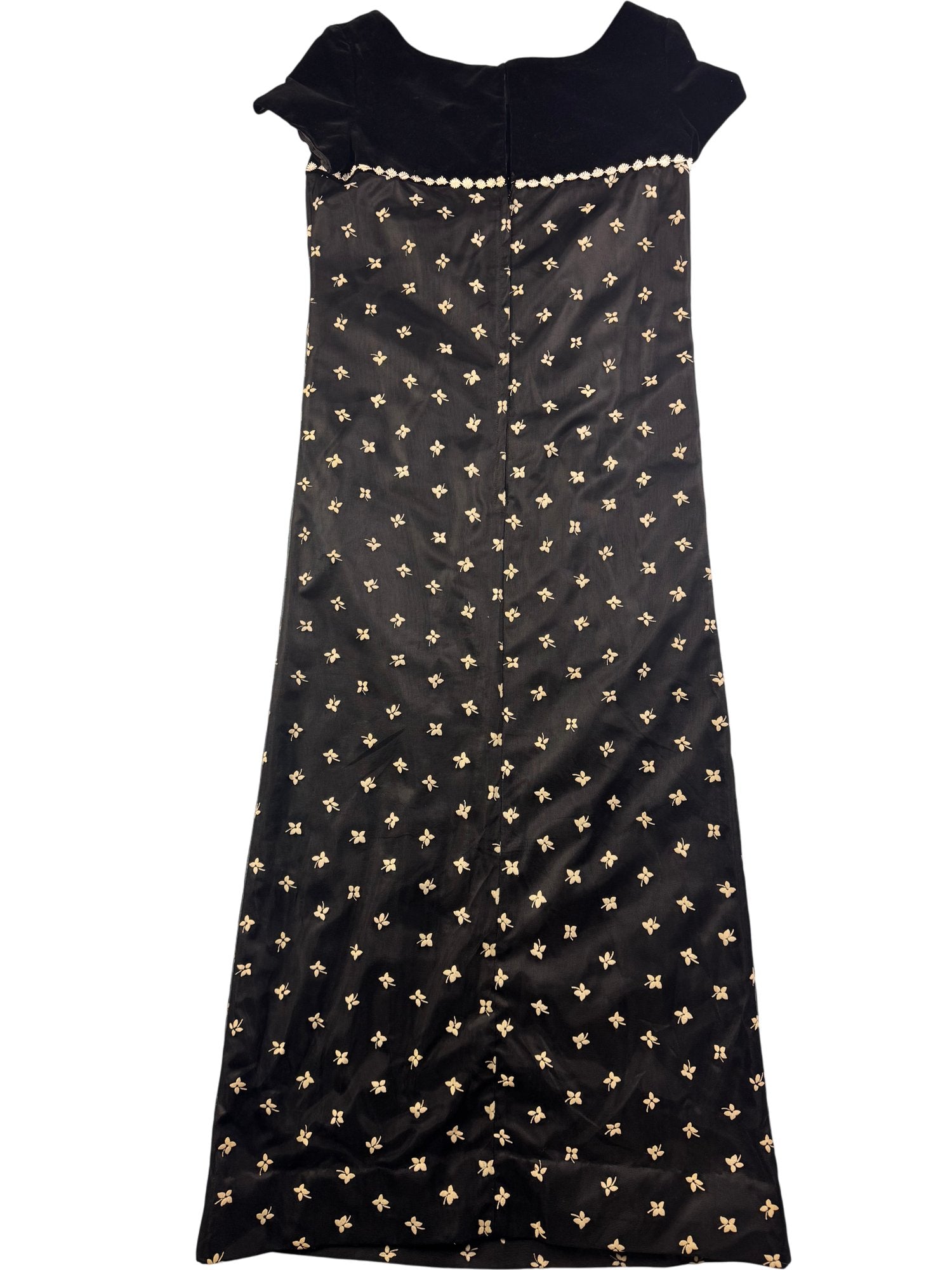 Elegant Black Floral Empire Waist Dress